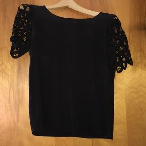 Madewell silk shirt with lace sleeve Sz XS